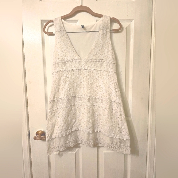 White Lace Mini Dress - Picture 1 of 3